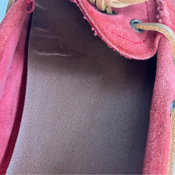 Lucky Brand Abelle 2 Wmns 8 M Suede Red Orange Moccasin Driving Loafer Boat Shoe - Picture 14 of 16